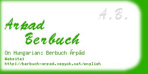 arpad berbuch business card