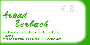 arpad berbuch business card